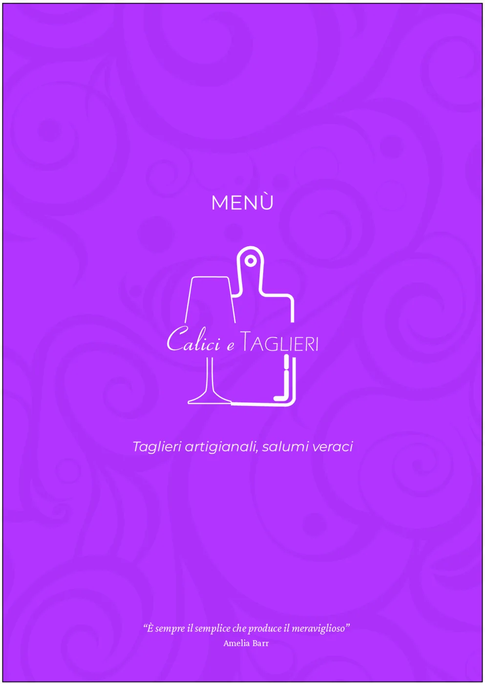 Menu Calici e Taglieri