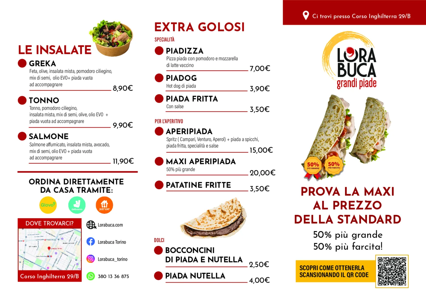 Menu Pieghevole Lorabuca