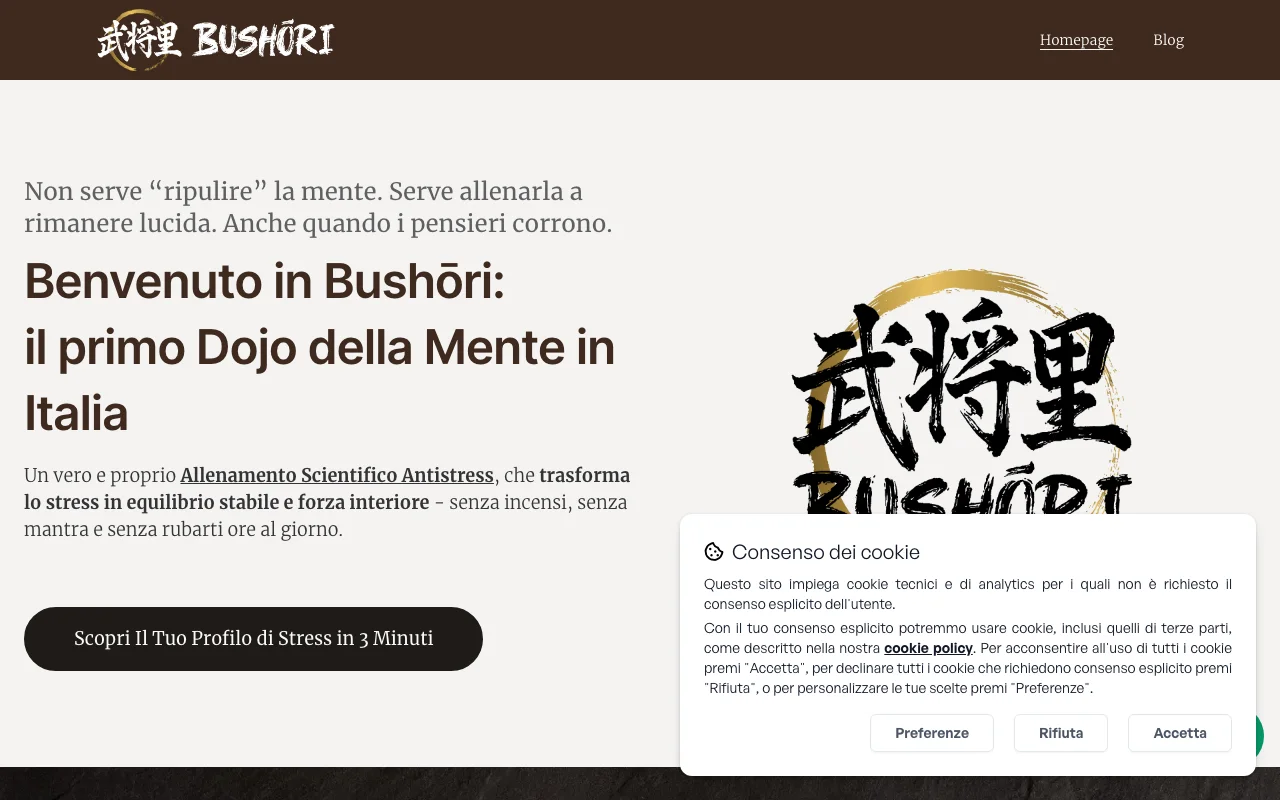 Website preview bushori.it