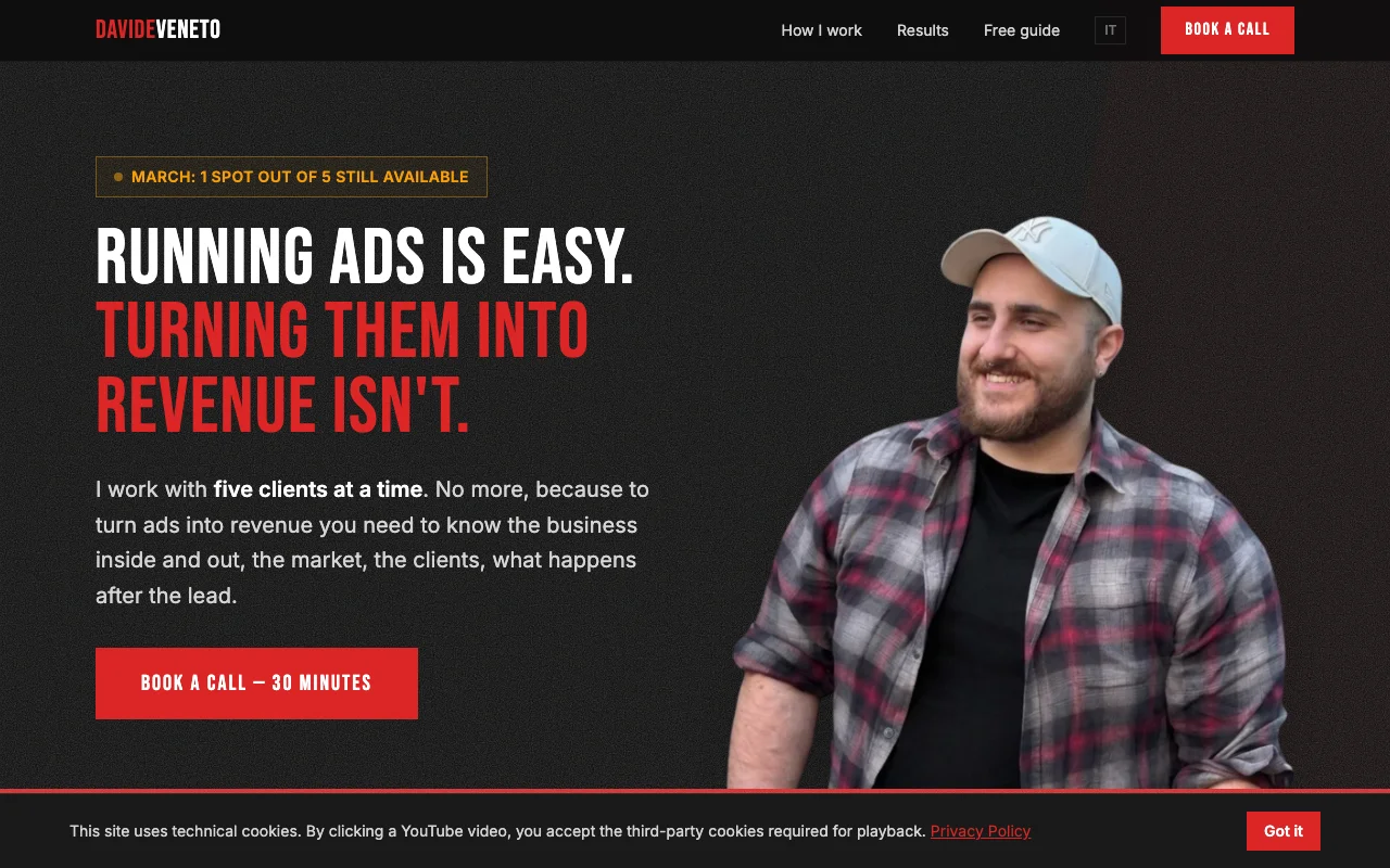 Website preview davideveneto.com